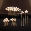 5 Sets of New Europe and The United States Large Pearl Bride Hairpin Hair Comb Hair Plug Handmade Design Wedding Headdress Hair Accessories