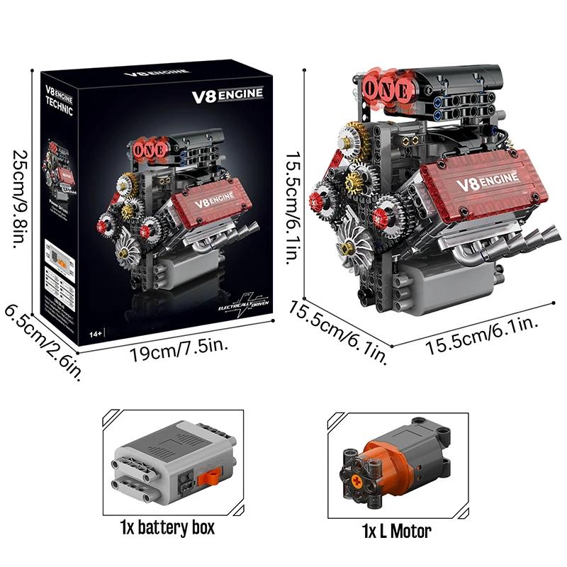 High-Quality 478Pcs High-Quality Creative High-Quality V8 High-Quality Engine Construction set High-Quality Building High-Quality Blocks Collection