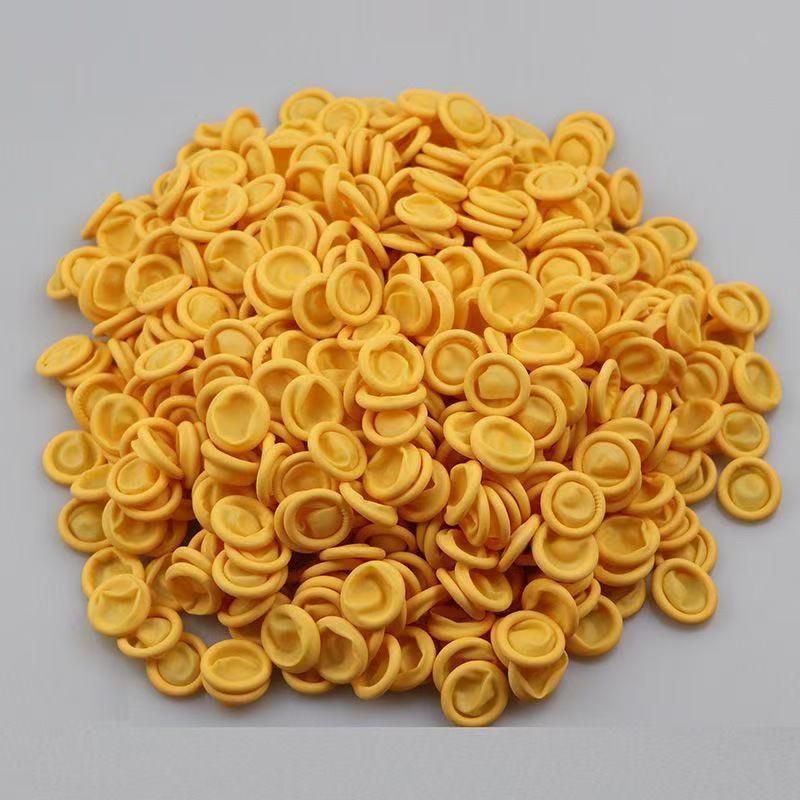 Yellow Latex Finger Cots - Disposable, Puncture-Resistant, Powder-Free for Tattooing and Manicures 100g/pack