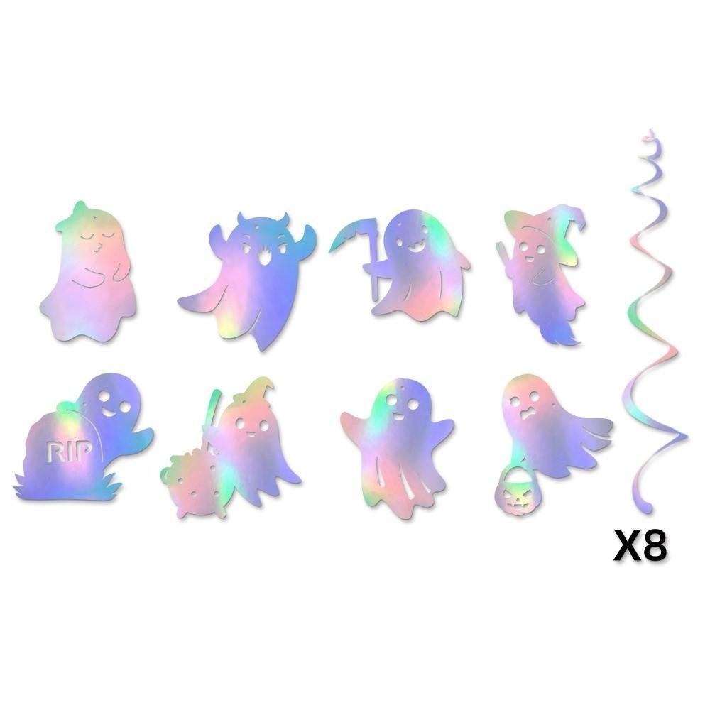 Colorful Halloween Ceiling Ghost Swirl Spooky Spiral Banner Ghost Hanging Garland  Home Festival