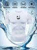Men's Compression Shirt Quick Dry White Gym T-Shirt Black Grinning Monster Print Workout Sportswear