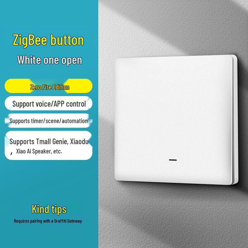 Zhengshang B1 ZigBee Smart Switch with Graffiti Design - EU Standard, Alexa & Google Compatible Voice Remote Panel