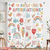 2pcs 2D Flat Printing Party Curtains Daily Affirmations Birds Flower Polyester Fabric Without Electricity Seasonal Party &