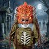Animated Pop-up Pumpkin Skeleton, 173 Cm, Spooky Halloween Decoration with Light, Sound and Touch Activation
