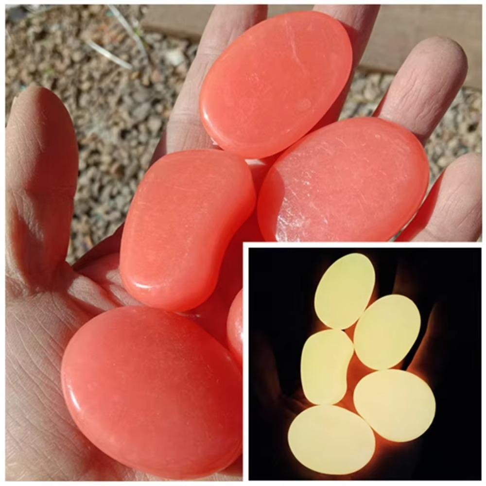 10pcs Decoration 4.5cm Luminous Pebbles Glow in Dark DIY Garden Luminous Stone Gravel Big Big Stone Garden