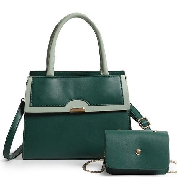 2024 New European And American Retro Shoulder Bag Vintage Style Colorblock Large Capacity Crossbody Bag