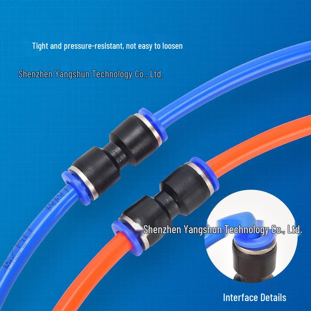 Box of 50 Two-Way Pneumatic Connectors 4-12mm Quick Air Hose Push-Fit