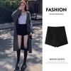 Women's Black High-Waist Elastic A-Line Slimming Shorts - 2025 Spring/Autumn Collection