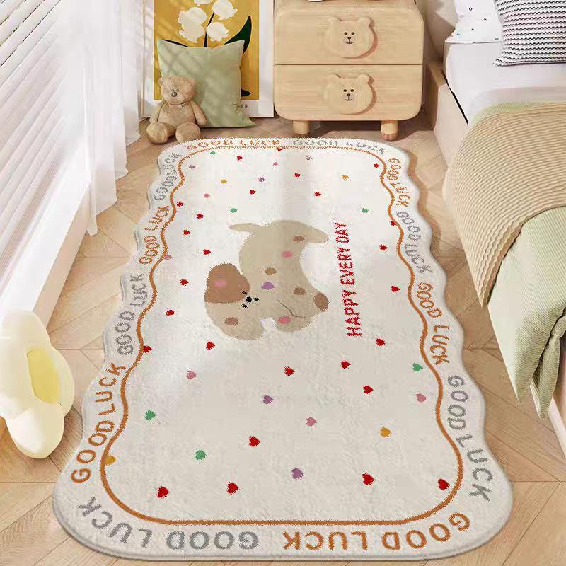 Puppy Imitation Cashmere Carpet Living Room Bedroom Bedside Bay Window Carpet Dirt-Resistant And Easy To Take Care Of Autumn And Winter Floor Mat