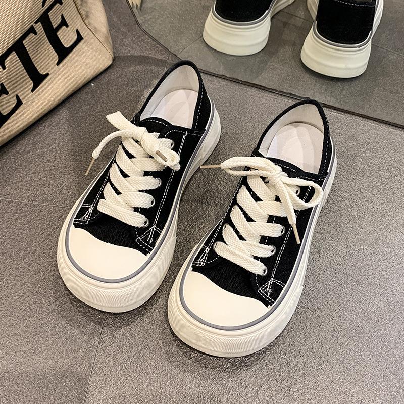 Fashion Simple Versatile Board Shoes Women's Korean Edition Wear Casual Cute Big Head Canva 2024 New Fashion Spring Summer