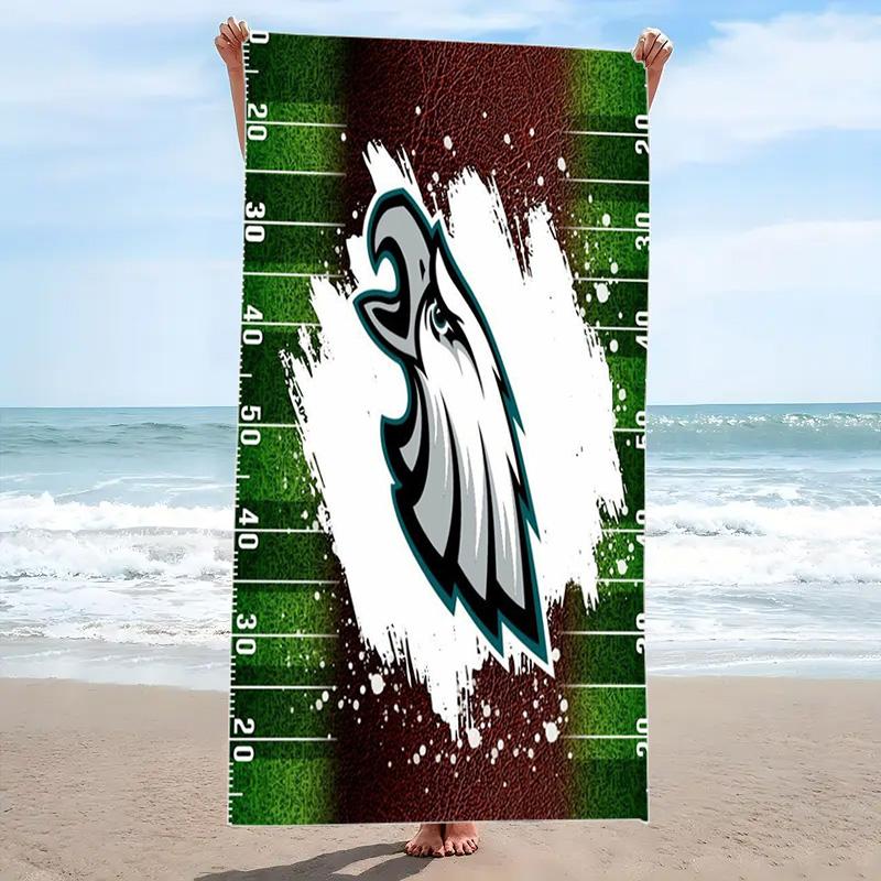 Asciugamano da Spiaggia Stampa Philadelphia Eagles, Asciugamano Grande Morbido Asciugatura Rapida per Spiaggia Campeggio Nuoto