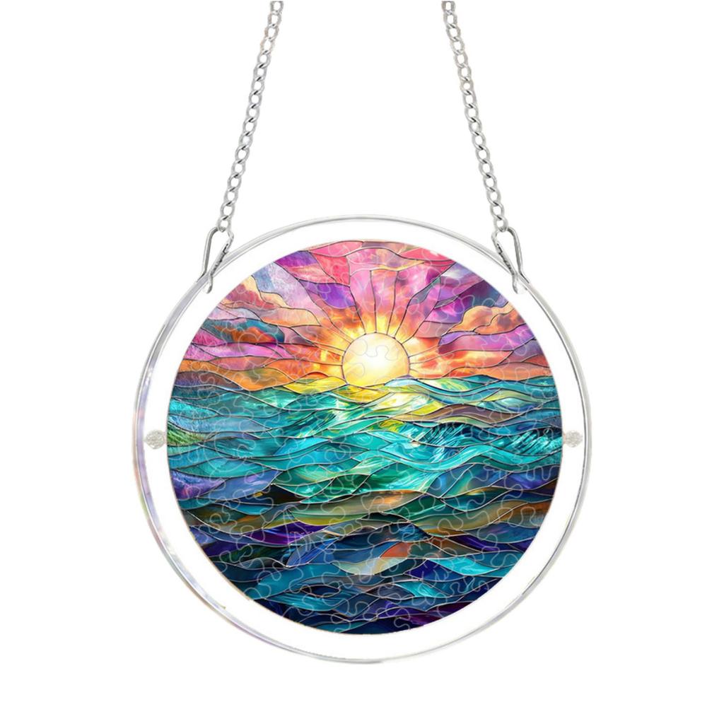 20cm 2D Acrylic Puzzle Garden Sun Catcher Hanging Ornament Spring Themed Bird Design Decorative Window Hanging Art Piece