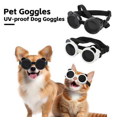 1 Pair Pet Dog Goggles Windproof UV-Proof Adjustable Straps Pet Sunglasses Small Medium Dogs Puppy Dog Sunglasses