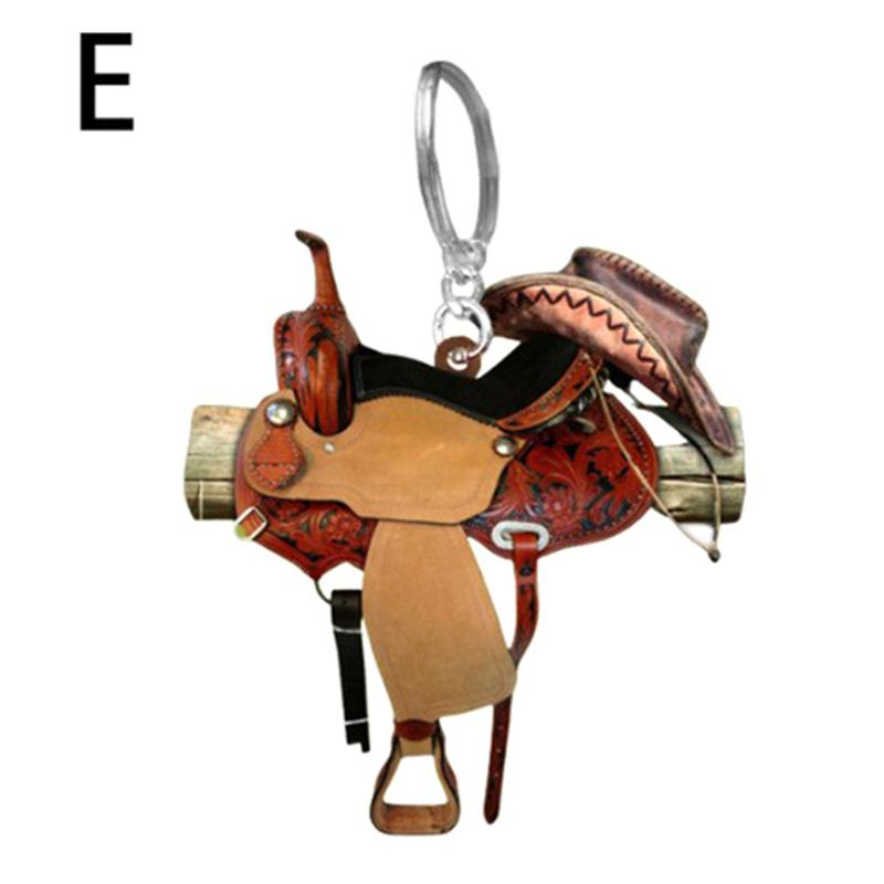Saddle Shape Acrylic Key Ring Mini Key Chain Hook  Western Cowboy Saddle Acrylic Pendant For Horses Lover Gift Decoration