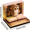3D Owl 2026 Full-Year Calendar Calendar Magic Academy Theme Series Calendar Creative Desktop Ornament DIY Paper Carving Memo Pad