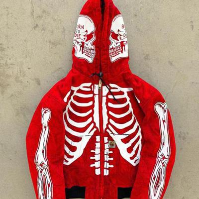 Heren hoodie lente nieuw ins losse top met doodskop print jas
