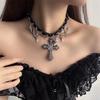 Y2K Spicy Girl Dark Star Leather Choker Necklace - Pure Desire Clavicle Chain