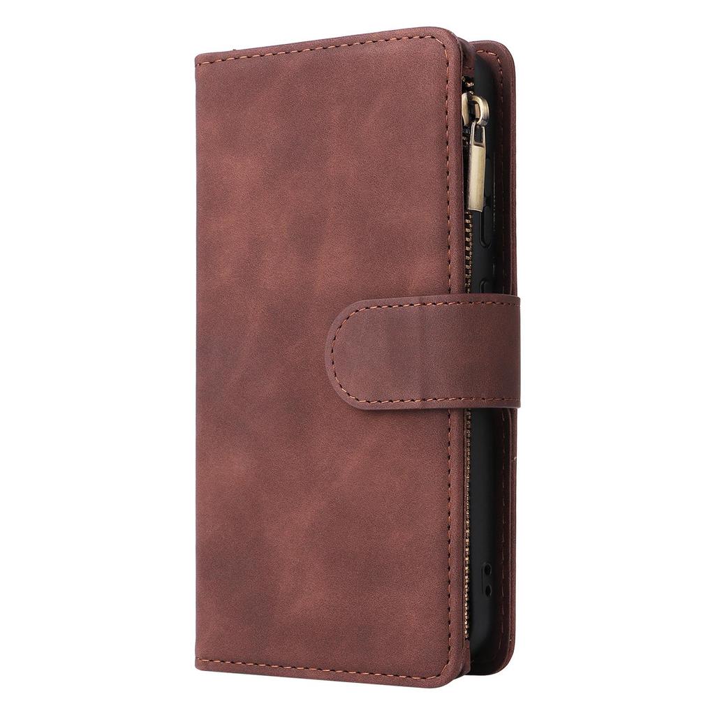 Samsung S25 EDGE Multi-Card Zipper Leather Case with Card Slot for S24FE/Note20