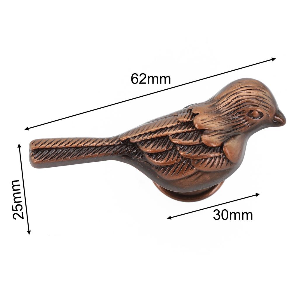 1Pc Retro Solid Handles Golden Feather Little Bird Shaped Cabinet Door Knobs Dresser Pulls Handmade Furniture Knob