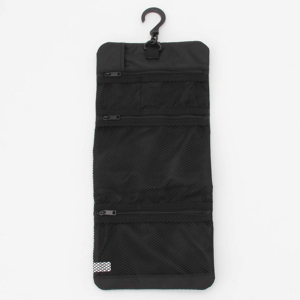 MUJI Wisząca kosmetyczka poliestrowa z przegródkami na drobne przedmioty 12 x 18 02125721 Kieszeń, Czarna, Ok.. cm,