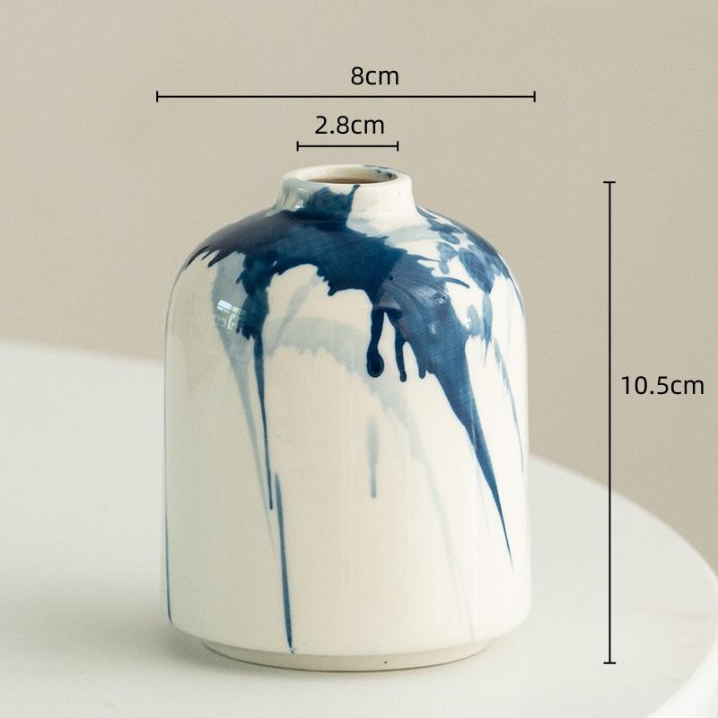Ceramic Vase Irregular Ink Graffiti Flower Arrangement Accessories Flower Vase Tabletop Handicraft Ornaments Home Decoration