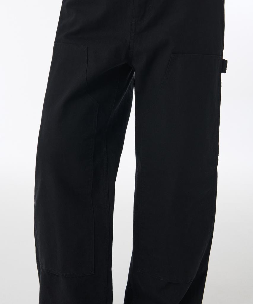 MUSINSA STANDARD Canvas Regular Fit Double Knee Carpenter Pants [Black]