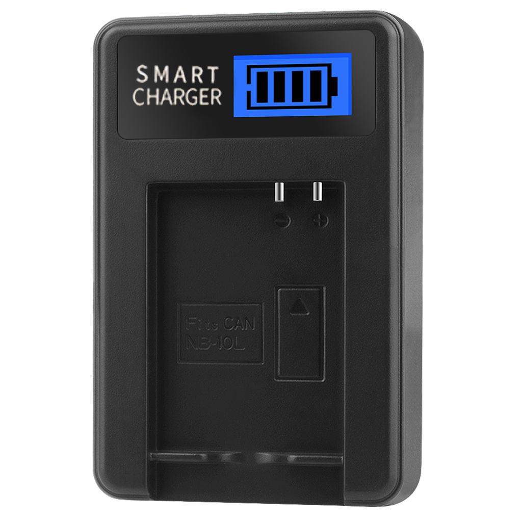 Compact ABS Camera Battery Charger with LCD Display for Canon NB-10L NB10L NB 10L G1X G15 Camera Charging USB Charger