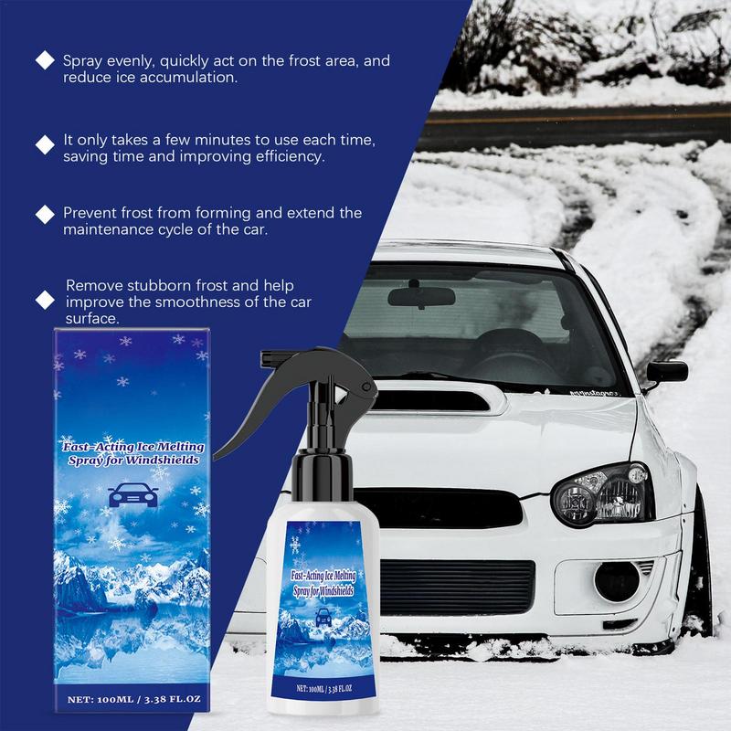 Spray Descongelante Para Parabrisas de Coche Spray Descongelante para Ventanas Spray para Nieve Descongelante Spray Removedor de Escarcha Fundente de Hielo de Acción Rápida