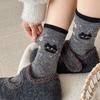 Warm Wool Socks Children'S Medium Tube Socks Seasonal Thickened And Velvet Cute Cat Cartoon Winter Stockings