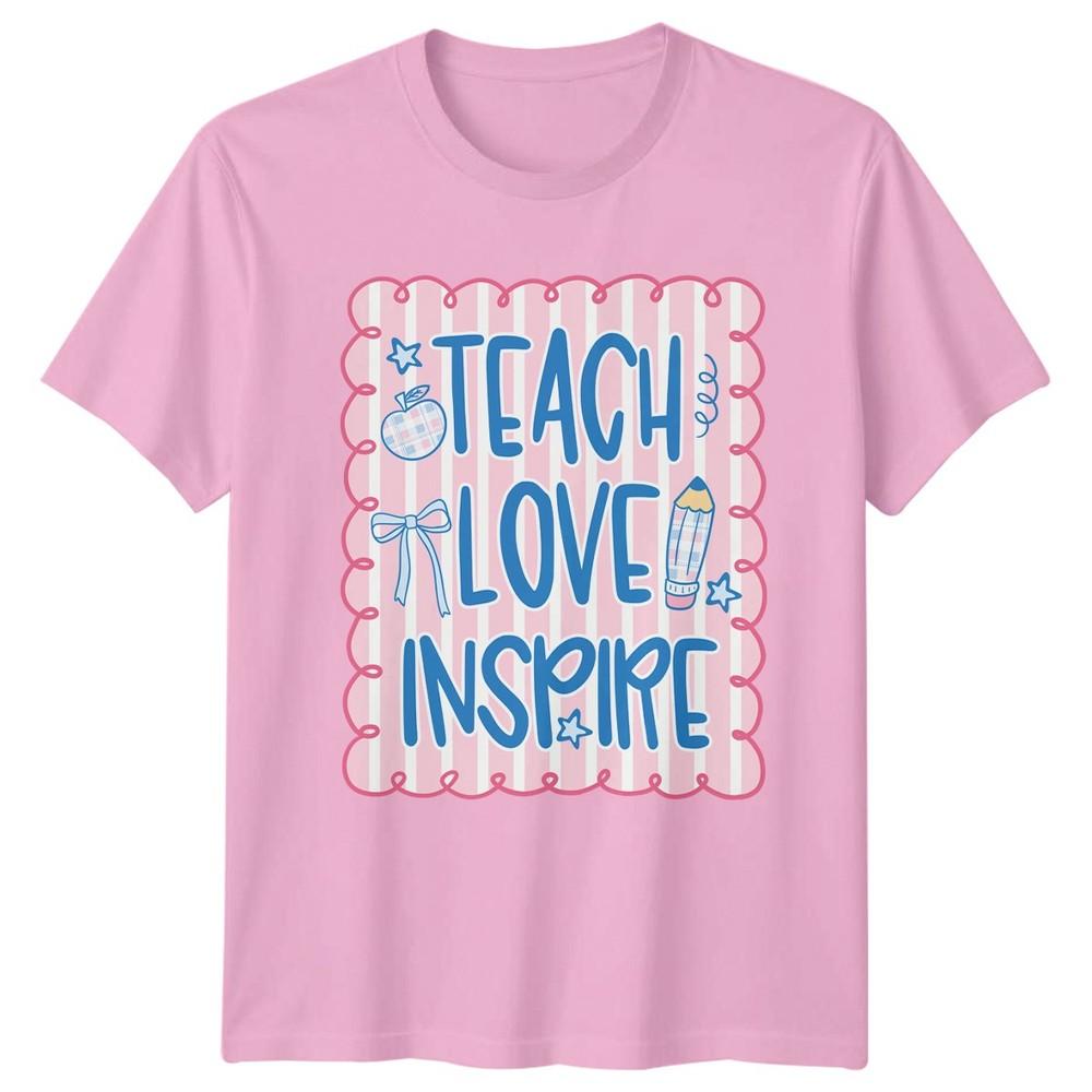 Teach Love Inspire Teacher Appreciation Education Graphic Unisex Tee