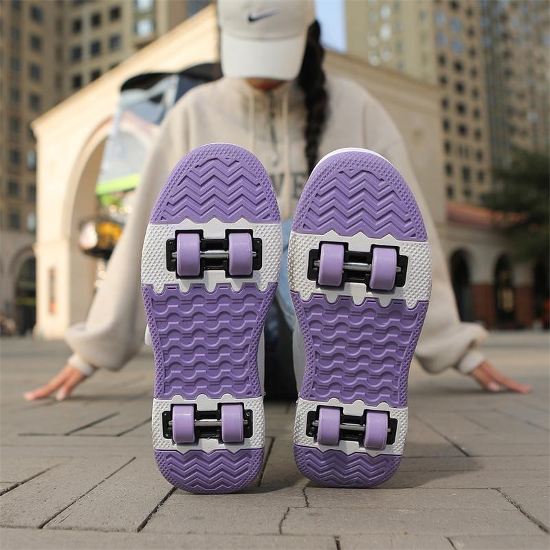 Dětské čtyřkolové sportovní boty, odnímatelné ploché boty, dětské bruslařské a kolečkové bruslení