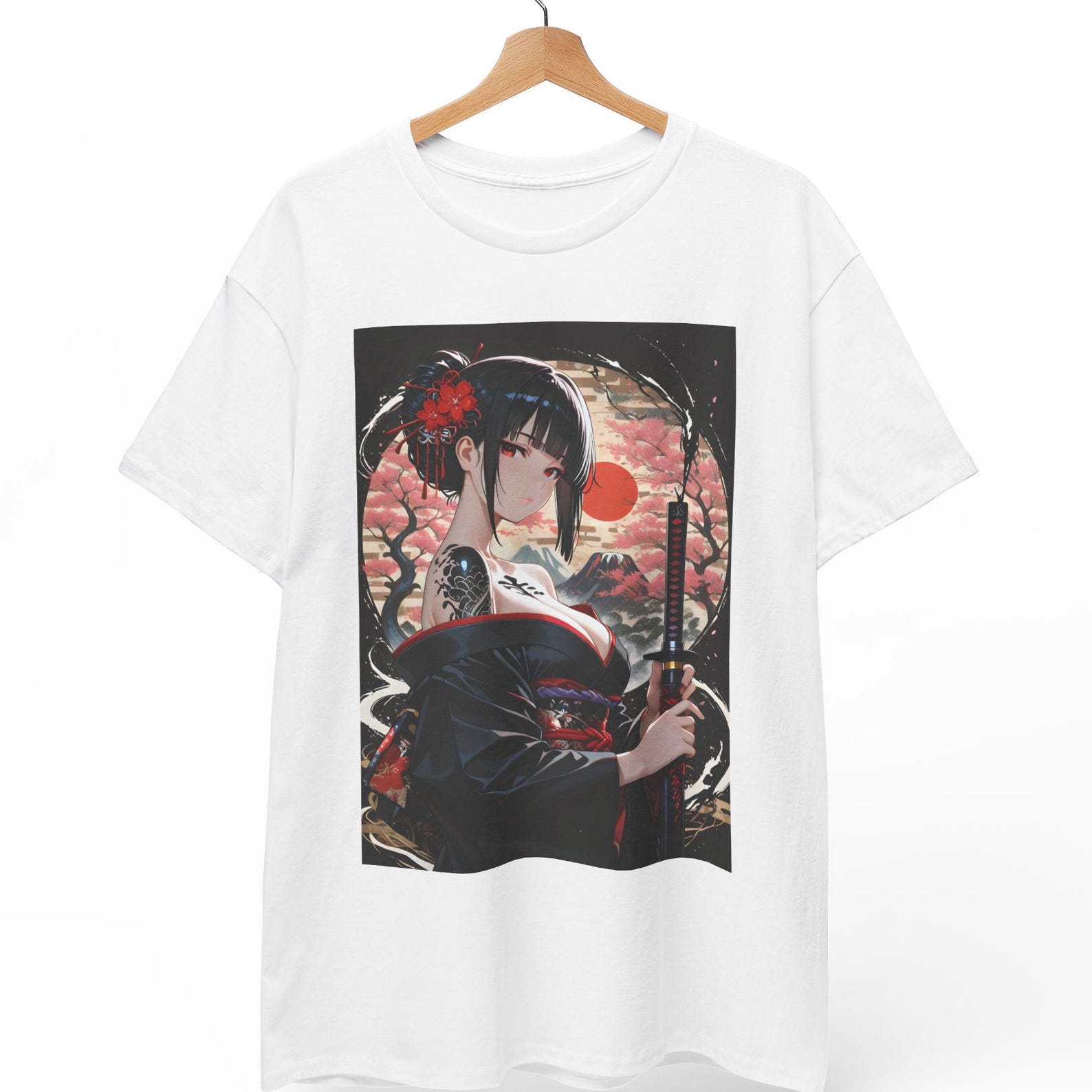Anime Shirt | Kunoichi, Samurai Girl, Geisha 3XL