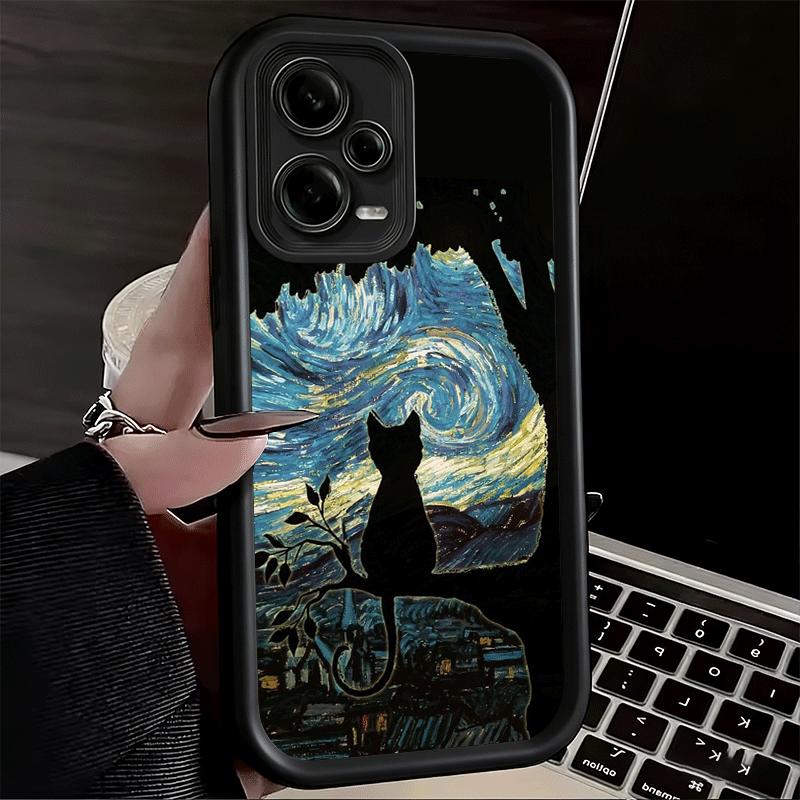 Phone Case for Xiaomi Redmi Note 15 14 13 Pro Plus Black Cat Aesthetic Pattern Shell 12S 11 11S 11T 5G 14S Soft Silicone Funda