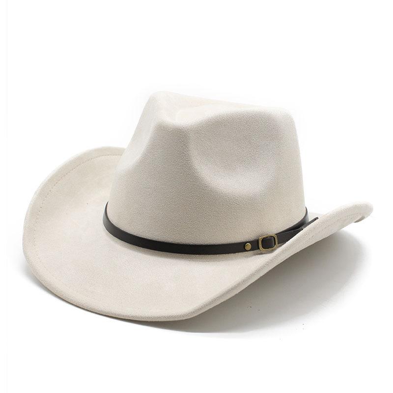 New Western Cowboy Hat European And American Fashion Jazz Top Hat Men And Women'S Ethnic Style Autumn And Winter Felt Hat Big Eaves Hat