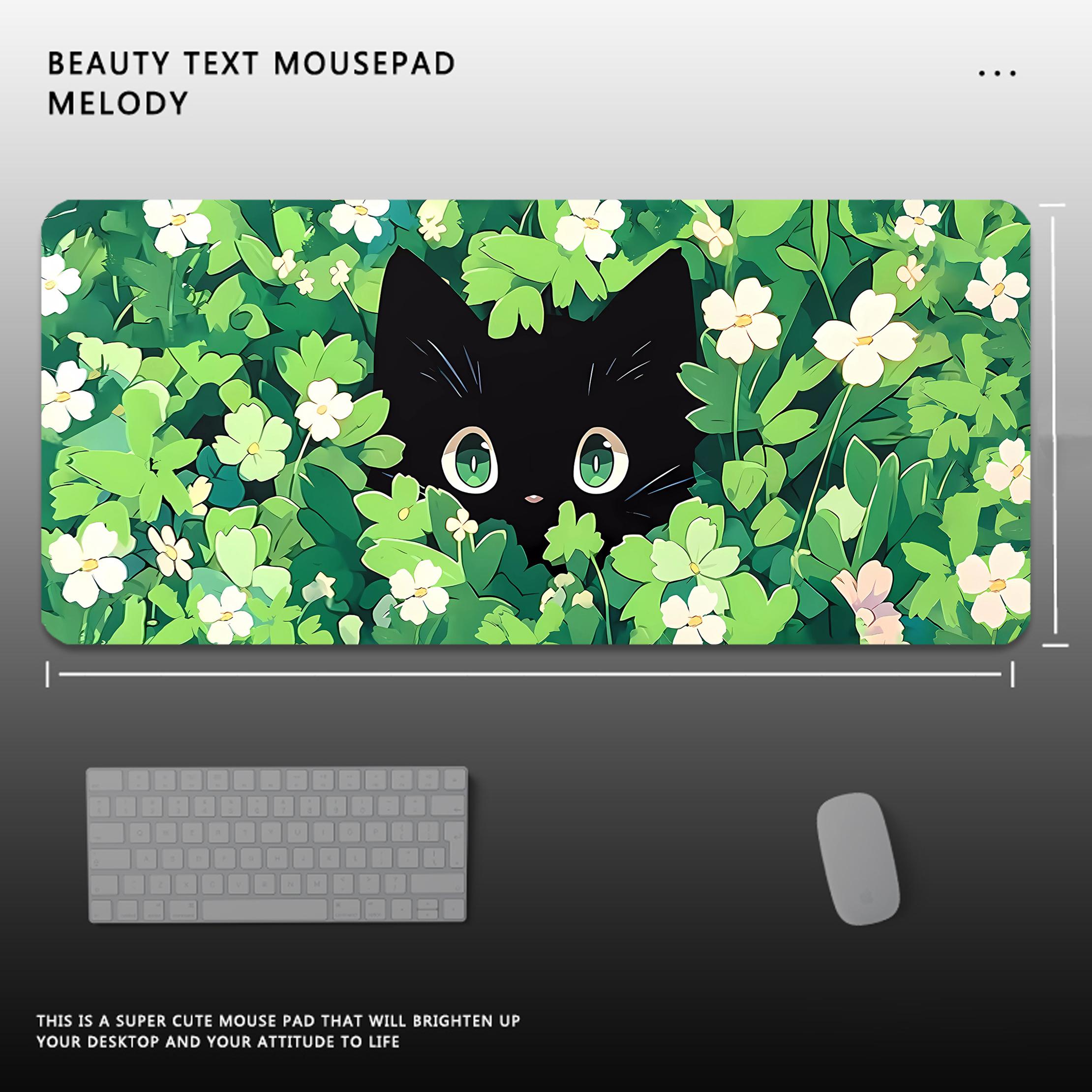Kawaii Cat Mouse Pad Desk Pad Mouse Mat Desk Mat Computer Keyboard Desk Mat Desk Pad With NonSlip Base And Stitched Edge 300x800x2mm