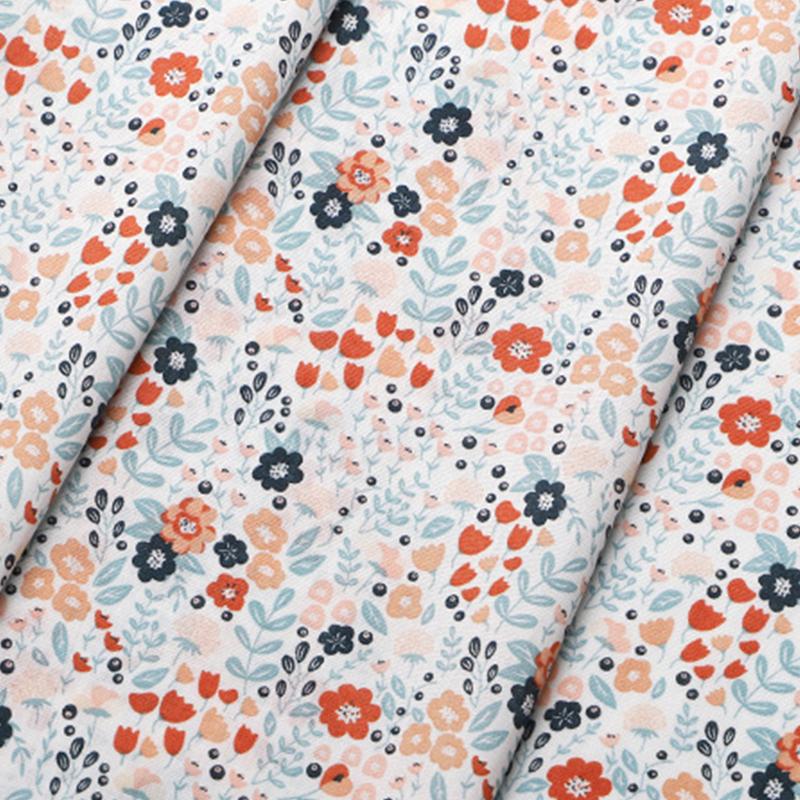 100x150cm French Sweet Floral Fabric Pure Cotton Printed Poplin Fabric Girl Dress Clothing Fabric Handmade DIY Accessories