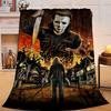 1PC Halloween Horror Night Flannel Blanket Gift, Suitable for Both Men And Women, Soft Ideal for Beds And Sofa, Birthday Or Christmas Gift
