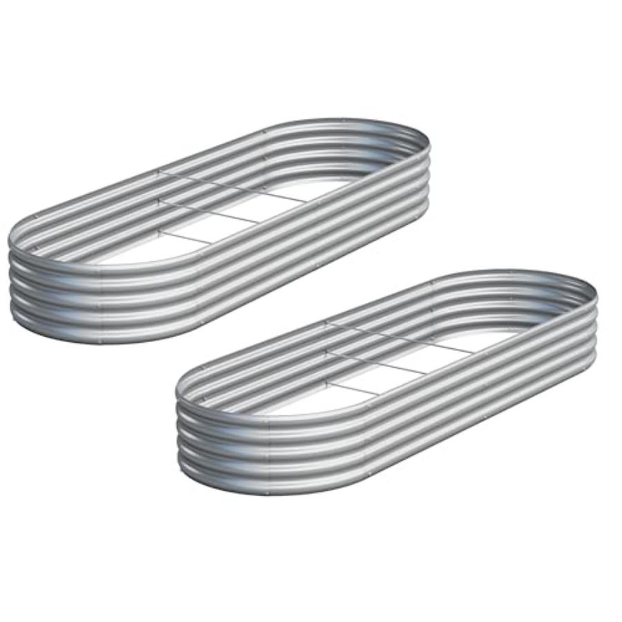 

2PCS 8x2x1ft Galvanized Metal Raised Garden Bed Kit Outdoor Planter Box for Vegetables Flowers Herbs Durable Rust-Resistant Pat United States