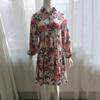 Rochii noi de vară cu mânecă lungă, cu imprimeu floral, vintage, pentru femei, cu nasturi în față, cu șiret în talie, tip cămașă largă, modă feminină, casual, linie A, rochie de damă 26201