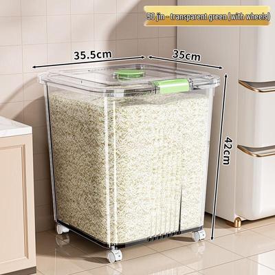 Household Sealed Rice & Grain Storage Container with Wheels