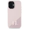 Karl Lagerfeld Klhmp16Sscmkmpcp Iphone   16 6.1 Różowy/Pink Hardcase Silicone Shadow Metal Initial Magsafe