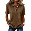 Womens Spring Tops Short Sleeve Polo Collar Blouse Summer Shirts for Women Casual Button Down Womens Summer Shirts