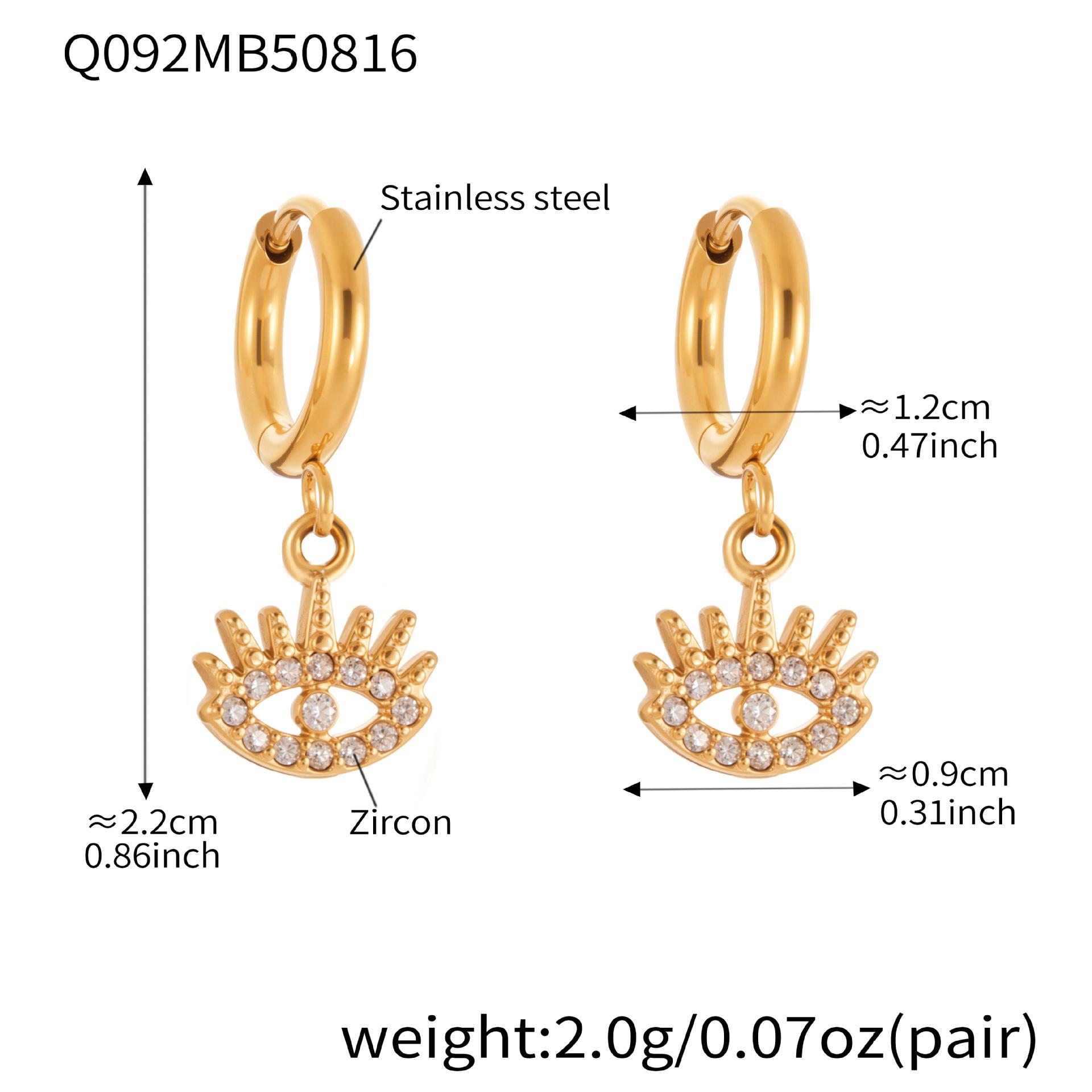 

INS Style Devil s Eye Zircon Stainless Steel Earrings
