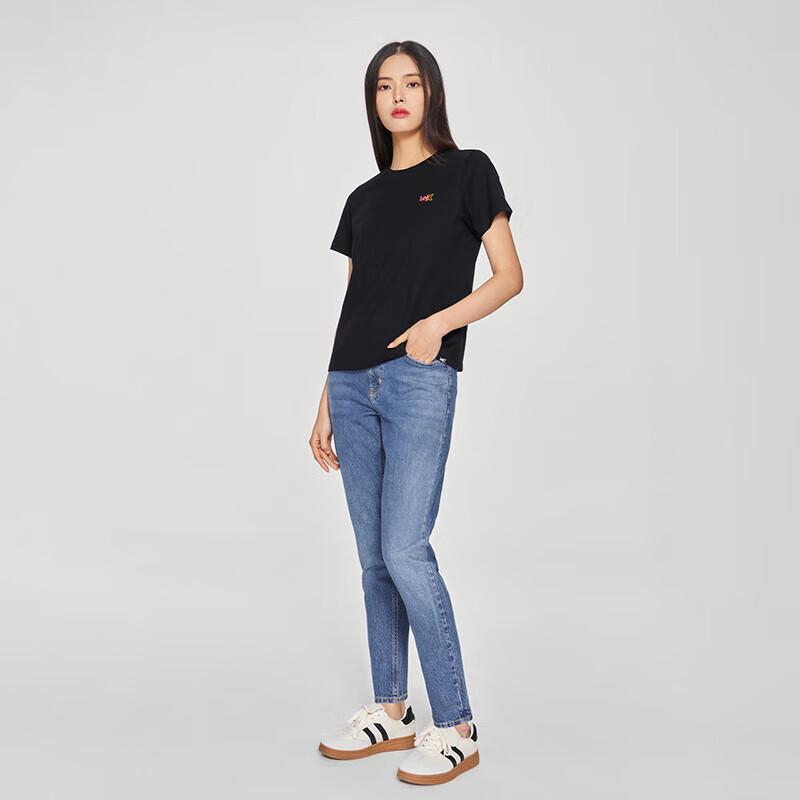 Lee Women's 413 Medium Blue High-Waist Straight-Leg Jeans