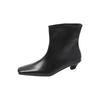 Herbst Winter Eckige Zehen Damen Schlankmachende Stiefeletten Elegant Niedriger Absatz Kurze Stiefeletten Zapatos De Mujer