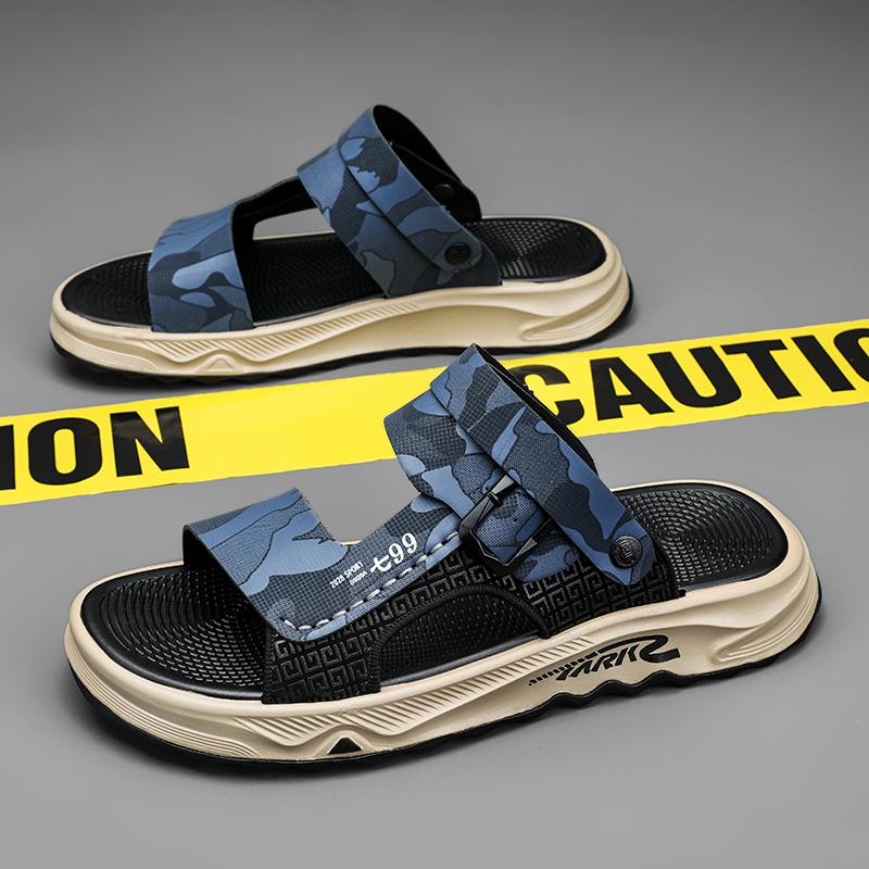 

Модные мужские сандалии, легкие дышащие тапочки, сабо, садовая обувь, повседневная обувь для пляжа, нескользящие спортивные шлепанцы для ходьбы 38 синий