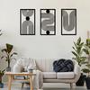 3pcs Abstract Line Art Boho Wall Decor Modern Geometric Canvas Painting Set