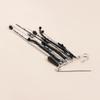 Gothic Black Crystal Beaded Multi-layer Tassel Chain Safety Pin Brooches for Women Men Hip-hop Personality Jewelry Accessories