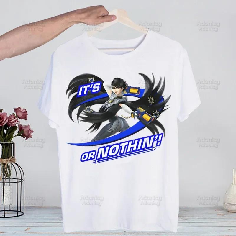 Game Bayonetta Harajuku T-shirts Summer Men/Women Hip Hop Funny Print Tshirt Streetwear T Shirt Short Sleeve Tee Top