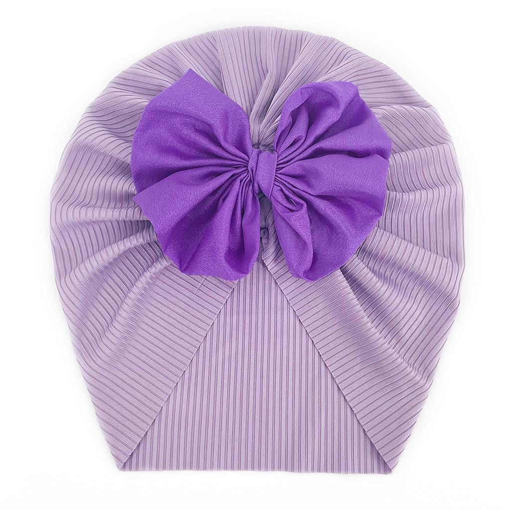 Newborn Hats Big Bow Baby Cap Cotton Cute Hat Newborn  Infant Boys Hats Textured Knit Caps 0-24 Months